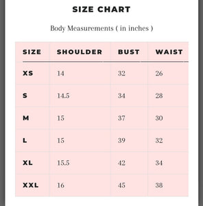 Not So Sobber Size Chart