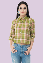 Load image into Gallery viewer, Kelly top collar shirt crop top from notsosober.com